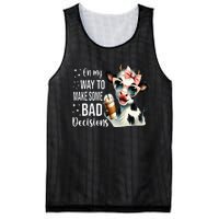 Cow On My Way To Make Some Bad Decisions Mesh Reversible Basketball Jersey Tank