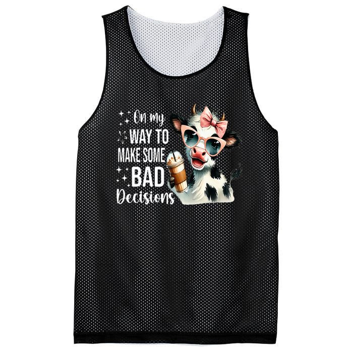 Cow On My Way To Make Some Bad Decisions Mesh Reversible Basketball Jersey Tank