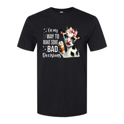 Cow On My Way To Make Some Bad Decisions Softstyle CVC T-Shirt