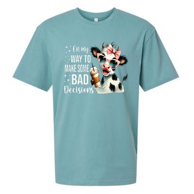 Cow On My Way To Make Some Bad Decisions Sueded Cloud Jersey T-Shirt