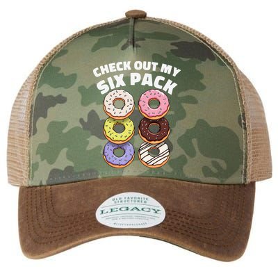 Check Out My Six Pack Funny Donut Design Legacy Tie Dye Trucker Hat