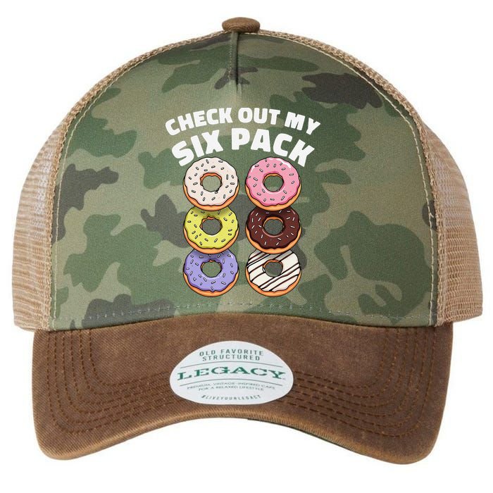 Check Out My Six Pack Funny Donut Design Legacy Tie Dye Trucker Hat