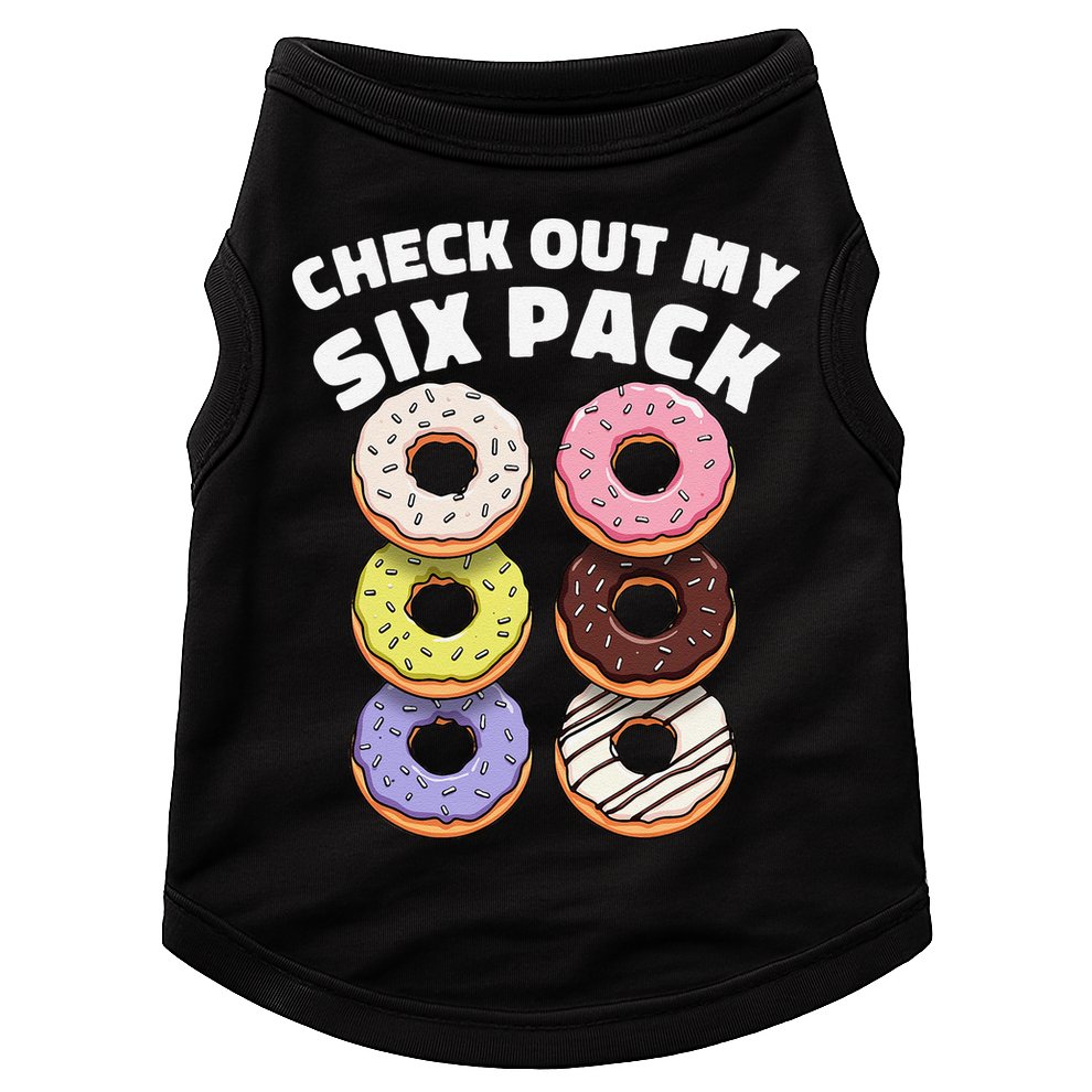 Check Out My Six Pack Funny Donut Design Doggie Tank