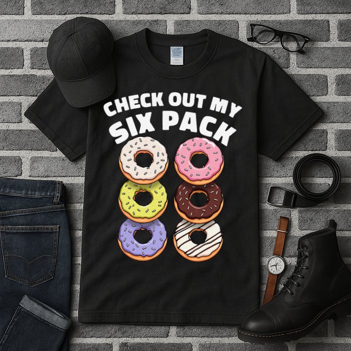 Check Out My Six Pack Funny Donut Design Tall T-Shirt