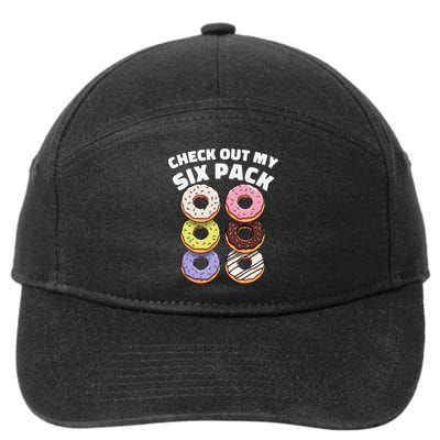 Check Out My Six Pack Funny Donut Design 7-Panel Snapback Hat