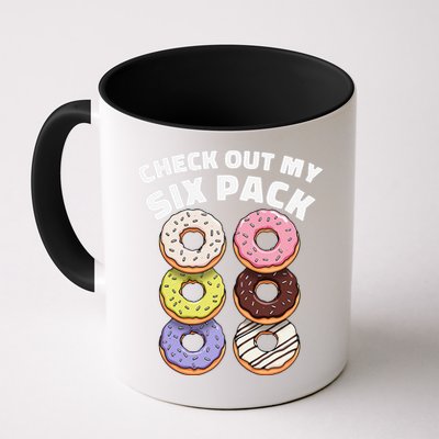 Check Out My Six Pack Funny Donut Design Mug