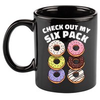 Check Out My Six Pack Funny Donut Design 11oz C Handle Ceramic Mug