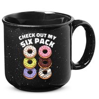 Check Out My Six Pack Funny Donut Design 15oz Campfire Ceramic Mug