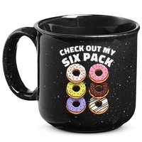 Check Out My Six Pack Funny Donut Design 15oz Campfire Ceramic Mug
