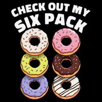 Check Out My Six Pack Funny Donut Design Drawstring Bag