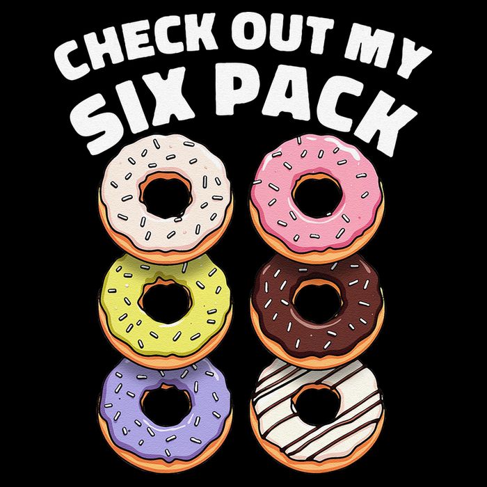 Check Out My Six Pack Funny Donut Design Drawstring Bag