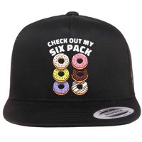 Check Out My Six Pack Funny Donut Design Flatbill Hat