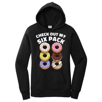 Check Out My Six Pack Funny Donut Design Women's Pullover Hoodie