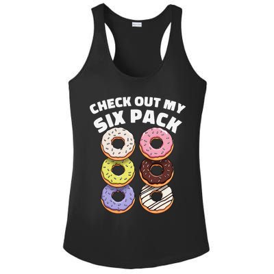 Check Out My Six Pack Funny Donut Design Ladies PosiCharge Competitor Racerback Tank