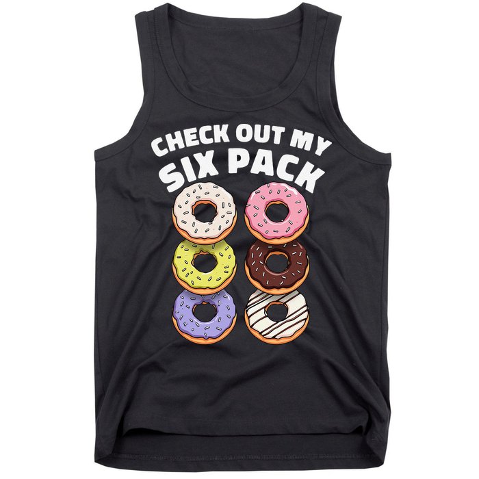 Check Out My Six Pack Funny Donut Design Tank Top
