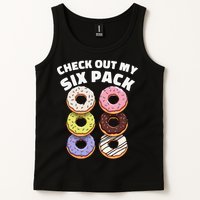 Check Out My Six Pack Funny Donut Design Tank Top