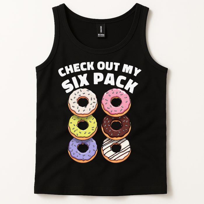 Check Out My Six Pack Funny Donut Design Tank Top