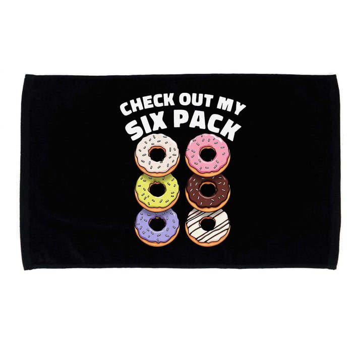Check Out My Six Pack Funny Donut Design Microfiber Hand Towel