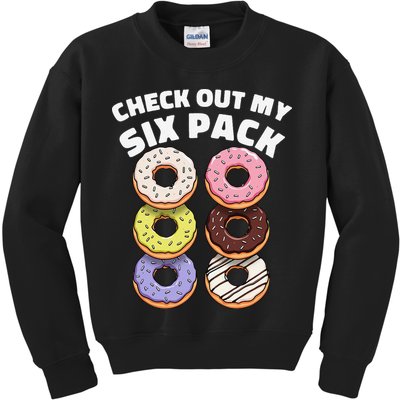 Check Out My Six Pack Funny Donut Design Kids Sweatshirt