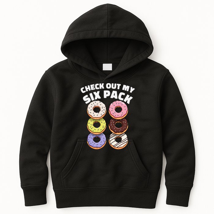 Check Out My Six Pack Funny Donut Design Kids Hoodie