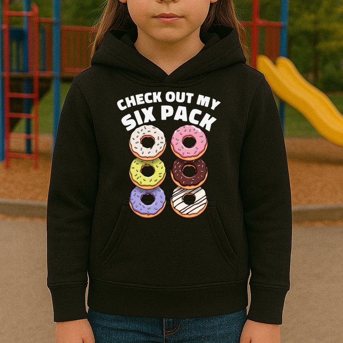 Check Out My Six Pack Funny Donut Design Kids Hoodie