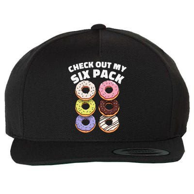 Check Out My Six Pack Funny Donut Design Wool Snapback Cap
