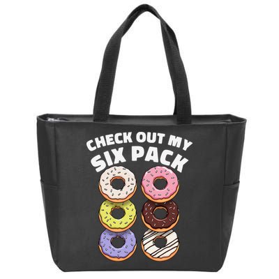 Check Out My Six Pack Funny Donut Design Zip Tote Bag