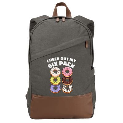 Check Out My Six Pack Funny Donut Design Cotton Canvas Backpack