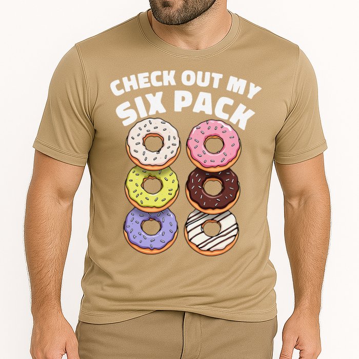 Check Out My Six Pack Funny Donut Design Performance Shirt