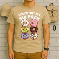 Check Out My Six Pack Funny Donut Design T-Shirt