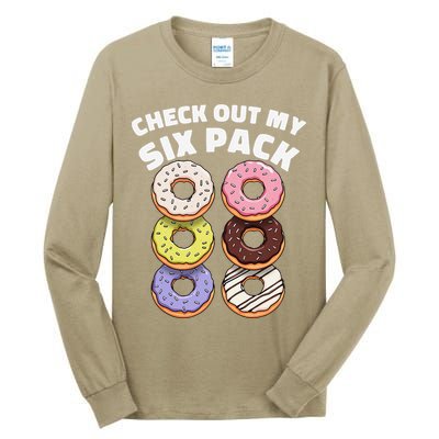 Check Out My Six Pack Funny Donut Design Tall Long Sleeve T-Shirt