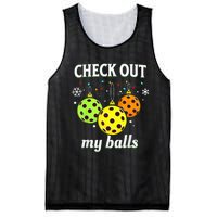 Check Out My Balls Funny Pickleball Christmas  Mesh Reversible Basketball Jersey Tank