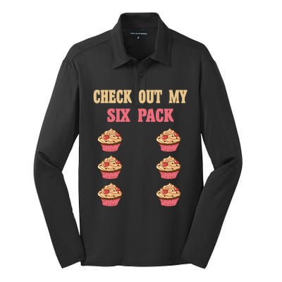 Check Out My Six 6 Pack Cupcake Weightlifting 'S 'S Gift Silk Touch Performance Long Sleeve Polo