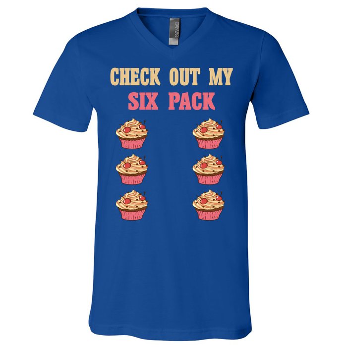 Check Out My Six 6 Pack Cupcake Weightlifting 'S 'S Gift V-Neck T-Shirt