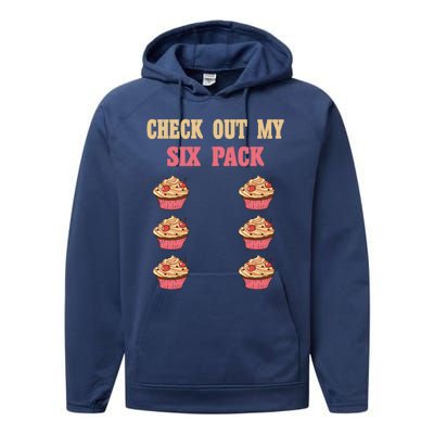 Check Out My Six 6 Pack Cupcake Weightlifting 'S 'S Gift Performance Fleece Hoodie