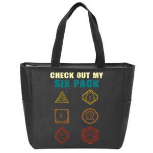 Check Out My Six Pack Dice For D.20 RPG Gamer Zip Tote Bag