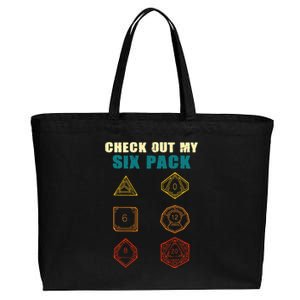 Check Out My Six Pack Dice For D.20 RPG Gamer Cotton Canvas Jumbo Tote