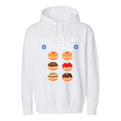 Check Out My Six Pack Donut Abs Hanukkah Chanukah  Garment-Dyed Fleece Hoodie