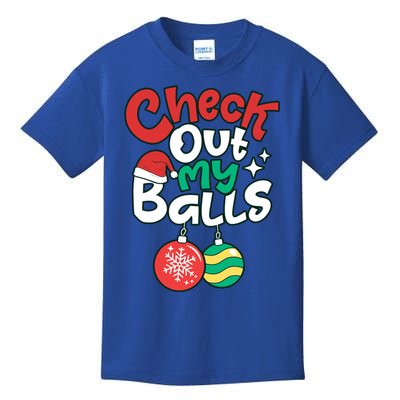 Check Out My Balls Christmas Xmas Sarcastic Joke Kids T-Shirt