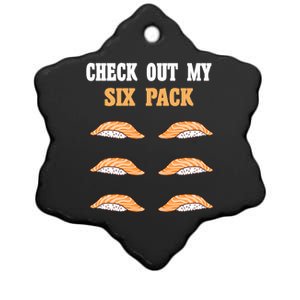 Check Out My Six 6 Pack Ebi Sushi Weightlifting Gift Ceramic Star Ornament