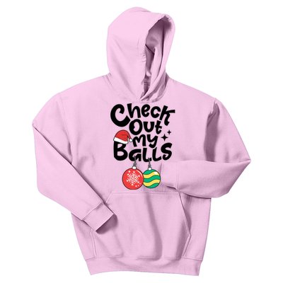 Check Out My Balls Christmas Xmas Sarcastic Joke Kids Hoodie