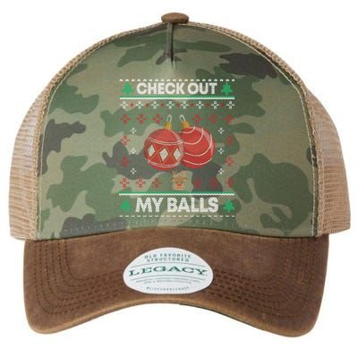 Check Out My Balls Christmas Xmas Sarcastic Joke Legacy Tie Dye Trucker Hat