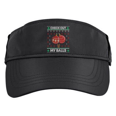 Check Out My Balls Christmas Xmas Sarcastic Joke Adult Drive Performance Visor