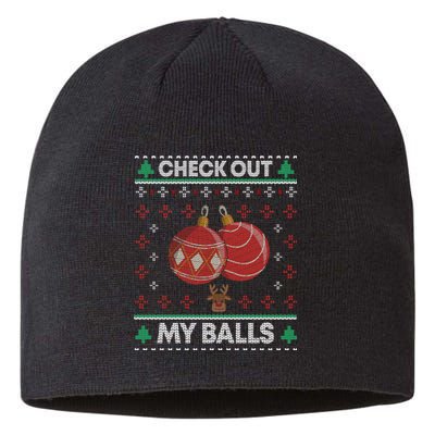 Check Out My Balls Christmas Xmas Sarcastic Joke Sustainable Beanie