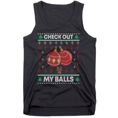 Check Out My Balls Christmas Xmas Sarcastic Joke Tank Top