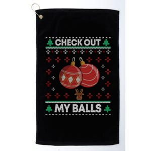 Check Out My Balls Christmas Xmas Sarcastic Joke Platinum Collection Golf Towel