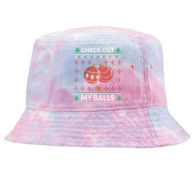 Check Out My Balls Christmas Xmas Sarcastic Joke Tie-Dyed Bucket Hat