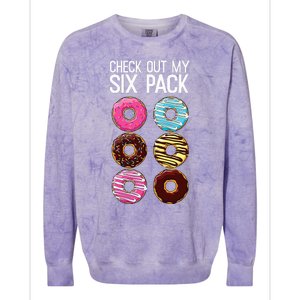 Check Out My Six Pack Funny Donut Lover Dad Bod Junk Food Colorblast Crewneck Sweatshirt