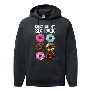 Check Out My Six Pack Funny Donut Lover Dad Bod Junk Food Performance Fleece Hoodie