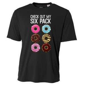 Check Out My Six Pack Funny Donut Lover Dad Bod Junk Food Cooling Performance Crew T-Shirt